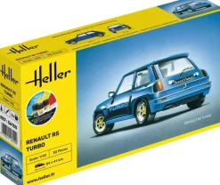 Heller 56150STARTER KIT Renault R5 Turbo Plastikbausatz in 1:43 inkl. Kleber, Pinsel und Hauptfarben