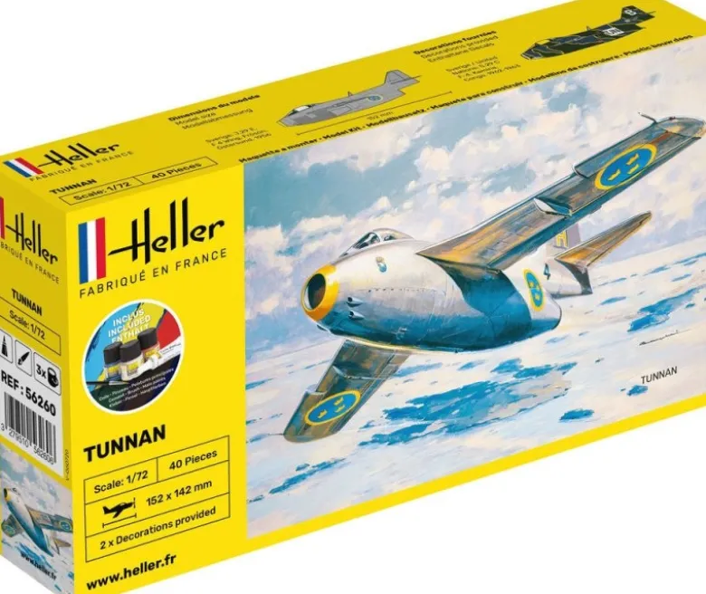 Heller 56260STARTER KIT Tunnan Plastikbausatz in 1:72 inkl. Kleber, Pinsel und Hauptfarben