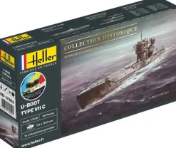 Heller 57002STARTER KIT U-Boot Type VII C Plastikbausatz in 1:400 inkl. Kleber, Pinsel und Hauptfarben