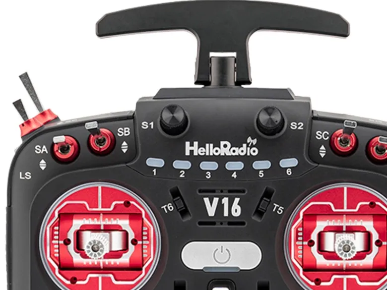 HelloRadio HR1016V16 MAX 2,4GHz - 4in1 LBT Mode 2 Fernsteuerung, rot