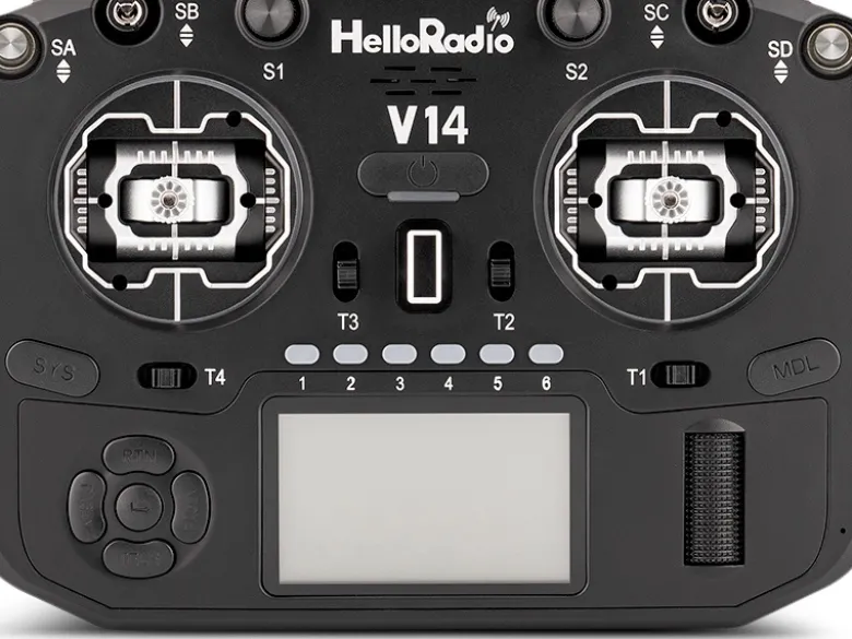 HelloRadio HR1064V14 MAX OLED 2,4GHz ELRS LBT M2 Fernsteuerung schwarz, schwarz