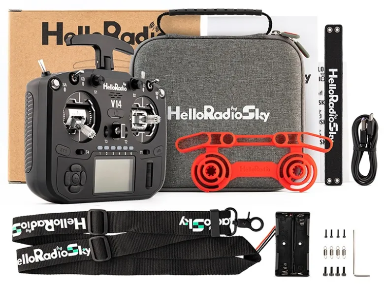 HelloRadio HR1064V14 MAX OLED 2,4GHz ELRS LBT M2 Fernsteuerung schwarz, schwarz