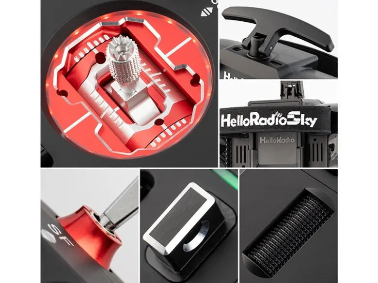 HelloRadio HR1065V14 MAX OLED 2,4GHz ELRS LBT M2 Fernsteuerung schwarz, rot
