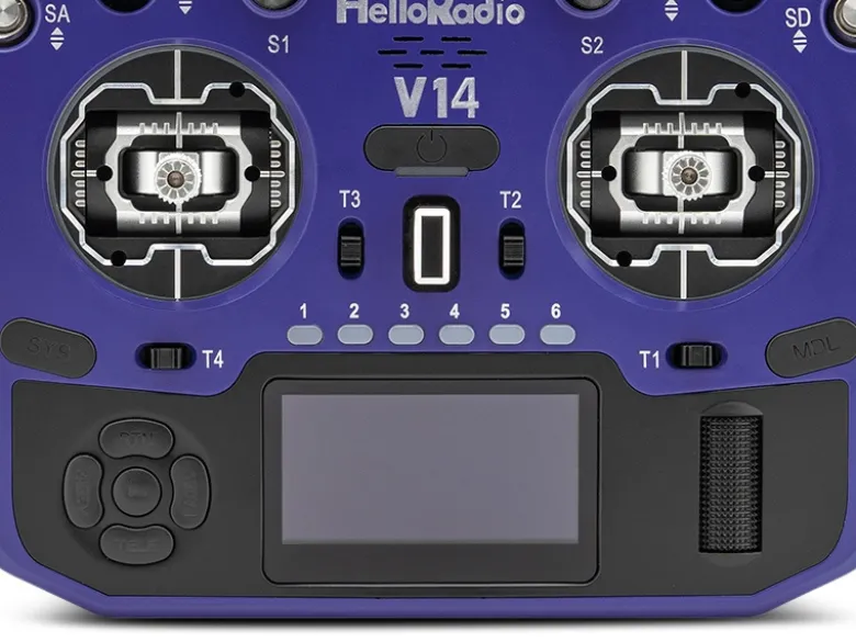 HelloRadio HR1036V14 MAX OLED 2,4GHz - ELRS LBT M2 Fernsteuerung blau, schwarz