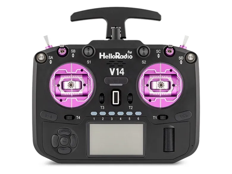 HelloRadio HR1066V14 MAX OLED 2,4GHz ELRS LBT M2 Fernsteuerung schwarz, lila