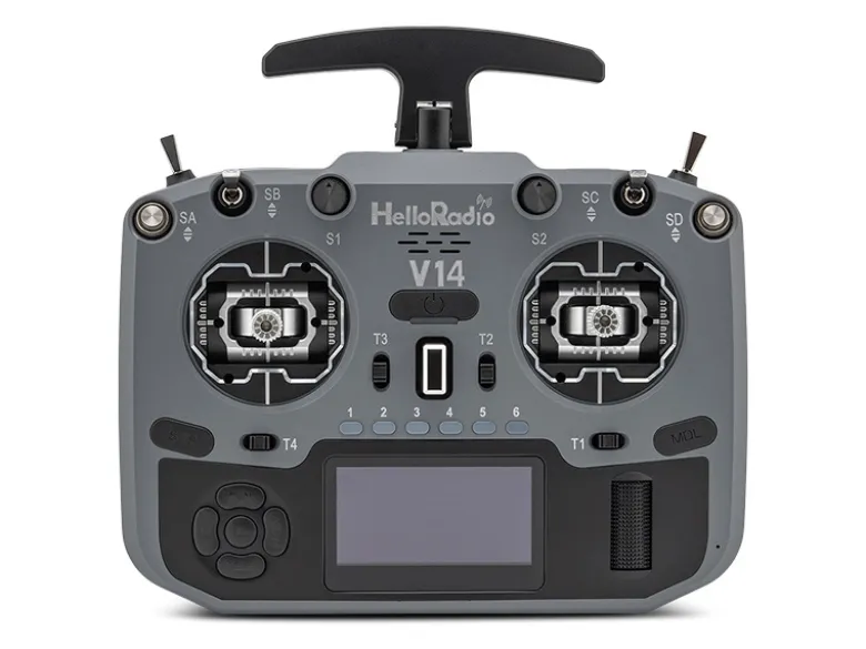HelloRadio HR1046V14 MAX OLED 2,4GHz - 4in1 LBT M2 Fernsteuerung grau, schwarz
