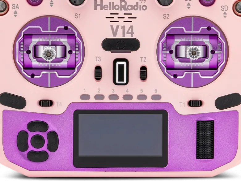 HelloRadio HR1053V14 MAX OLED 2,4GHz - 4in1 LBT M2 Fernsteuerung rosa, lila
