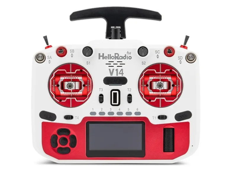 HelloRadio HR1047V14 MAX OLED 2,4GHz - 4in1 LBT M2 Fernsteuerung weiß, rot