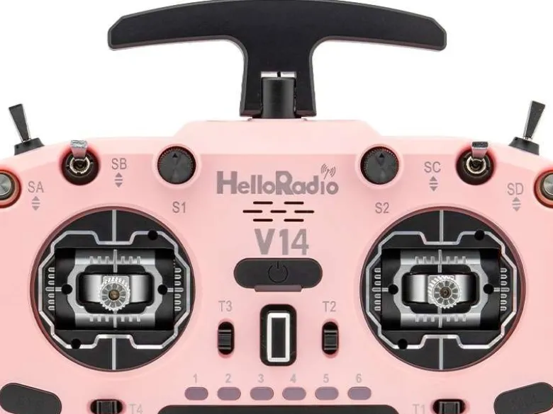 HelloRadio HR1042V14 MAX R9 OLED 2,4GHz ELRS LBT M2 Fernsteuerung rosa, schwarz