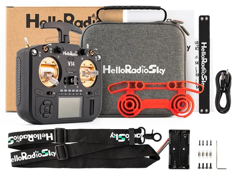 HelloRadio HR1071V14 MAX R9 OLED 2,4GHz ELRS LBT M2 Fernsteuerung schwarz, gold