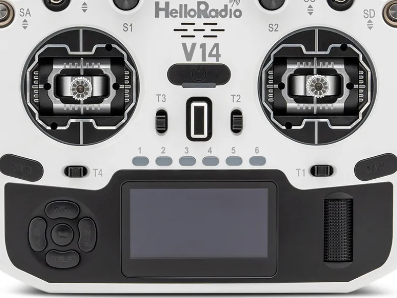 HelloRadio HR1043V14 MAX R9 OLED 2,4GHz ELRS LBT M2 Fernsteuerung weiß, schwarz