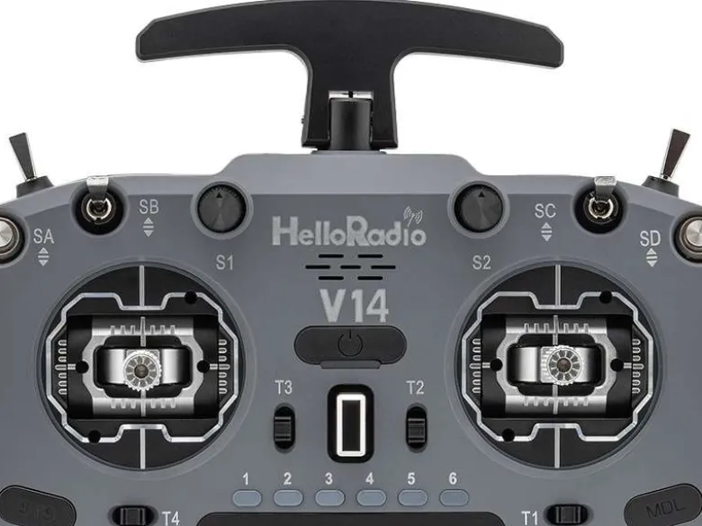 HelloRadio HR1037V14 MAX R9 OLED 2,4GHz ELRS LBT M2 Fernsteuerung grau, schwarz