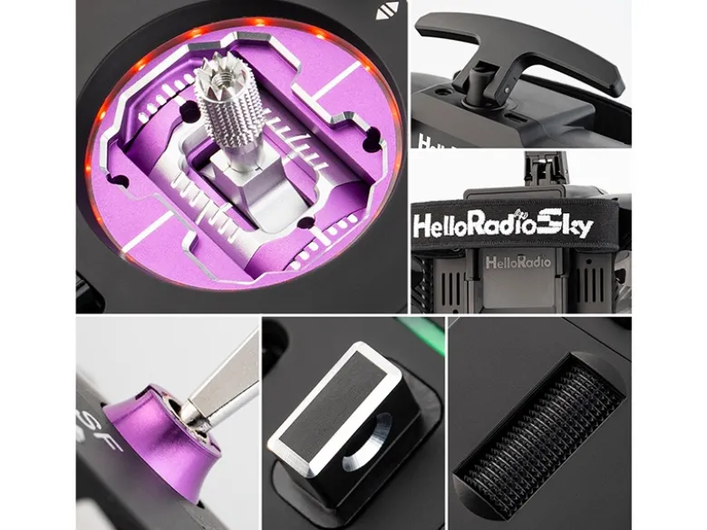 HelloRadio HR1070V14 MAX R9 OLED 2,4GHz ELRS LBT M2 Fernsteuerung schwarz, lila
