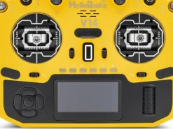 HelloRadio HR1059V14 MAX R9 OLED 2,4GHz 4in1 LBT M2 Fernsteuerung gelb, schwarz