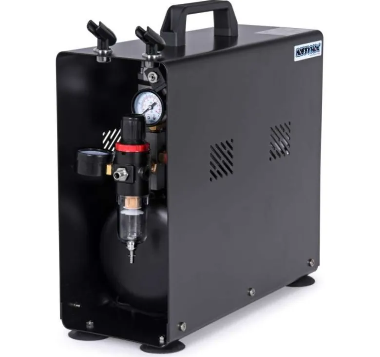 Hobbynox HNAS196AWAS196AW Airbrush Kompressor 1/4HP mit 3,5l Tank (0-6 Bar)