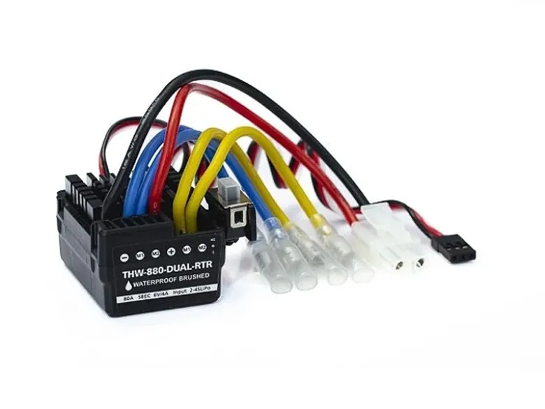 Hobbywing THW-880-DUALTHW-880-DUAL-RTR 80A Regler für 1/8 & 1/10 Car Boot bis 12T für 2-4S Lipo und NimH BEC 4A
