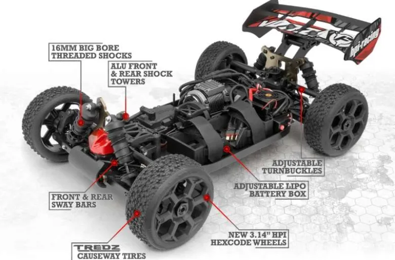 HPI H160178Vorza Flux 4WD Buggy 1:8 Brushless 6S +100km/H RTR 150A 4-6S Lipo