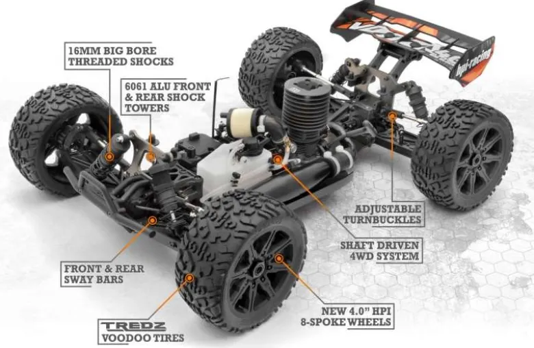 HPI H160180Vorza 4WD Truggy 1:8 Nitro F4.6 V2 2.4GHz RTR