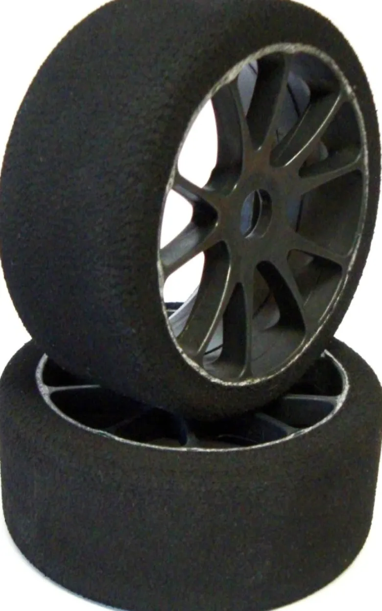 HRC HRC60806B37Moosgummi 1/8 Komplettrad 37 Shore, 40mm, 17mm Hex schwarz