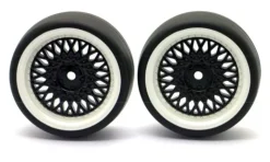 HRC HRC61072BWReifen 1/10 Drift CLS Schwarz/Weiß Felgen 6mm Offset 2 Stück