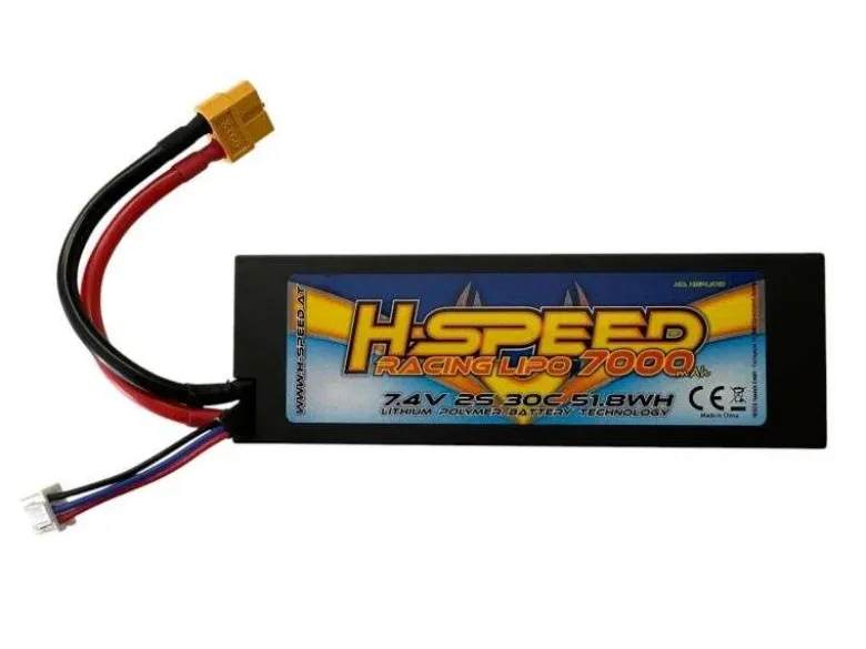 H-Speed HSPLI010LiPo Racing Akku 7000mAh 7.4V 30C Hardcase, XT60-Stecker, XH