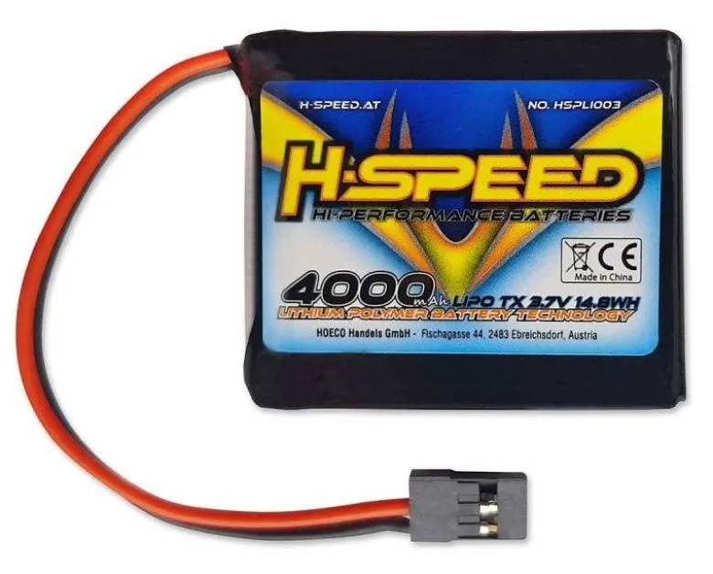 H-Speed HSPLI003Senderakku LiPo 3,7V 4000mAh TX für Sanwa M17
