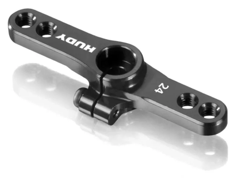 HUDY 293442Alu Klemm-Servohorn Doppelt gekröpft 24Z 2-Loch M3 Hitec