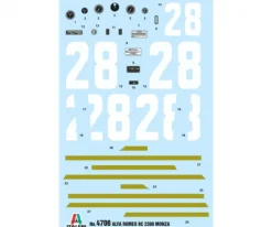 Italeri 4706Alfa Romeo 8C 2300 Monza Nuvolari 1/12 Plastik Bausatz