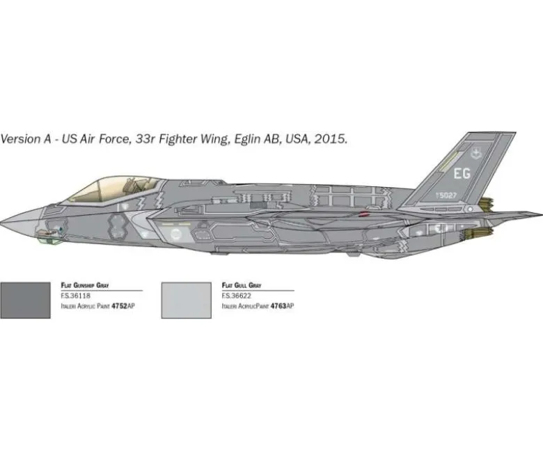 Italeri 1409F-35A Lightning II, Plastikbausatz, 1:72