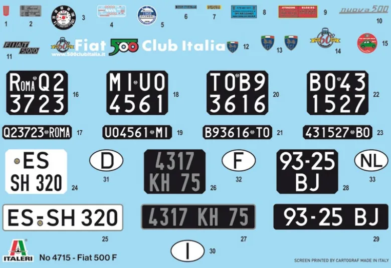 Italeri 4715Fiat 500 F Upgraded Edition, Bausatz, 1:12