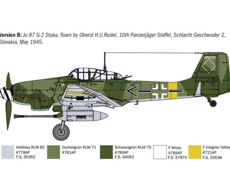 Italeri 1466Ju-87G-2 Kanonenvogel, Bausatz, 1:72