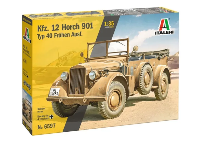 Italeri 6597Kfz.12 Horch 901 typ 40 Frühe Ausführung, Bausatz, 1:35
