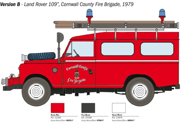 Italeri 3660Land Rover Fire Truck, Bausatz, 1:24