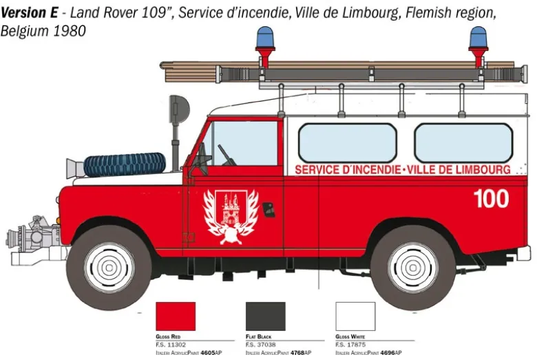 Italeri 3660Land Rover Fire Truck, Bausatz, 1:24