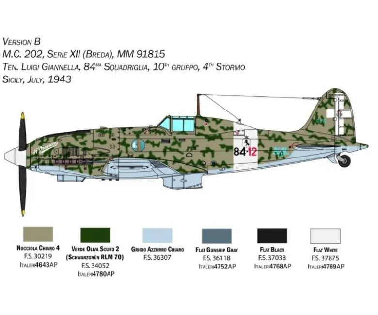 Italeri 2518Macchi MC. 202, Plastikbausatz, 1:32