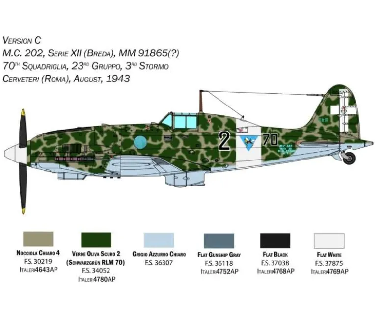 Italeri 2518Macchi MC. 202, Plastikbausatz, 1:32