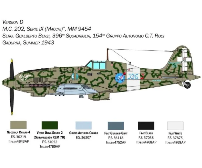 Italeri 2518Macchi MC. 202, Plastikbausatz, 1:32
