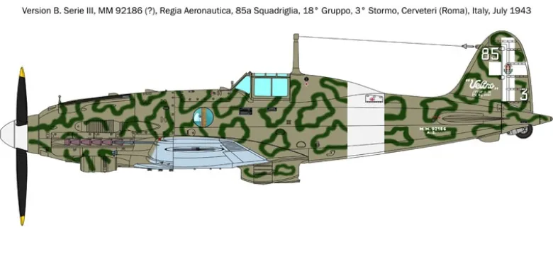 Italeri 2519Macchi MC.205 Veltro, Bausatz, 1:32