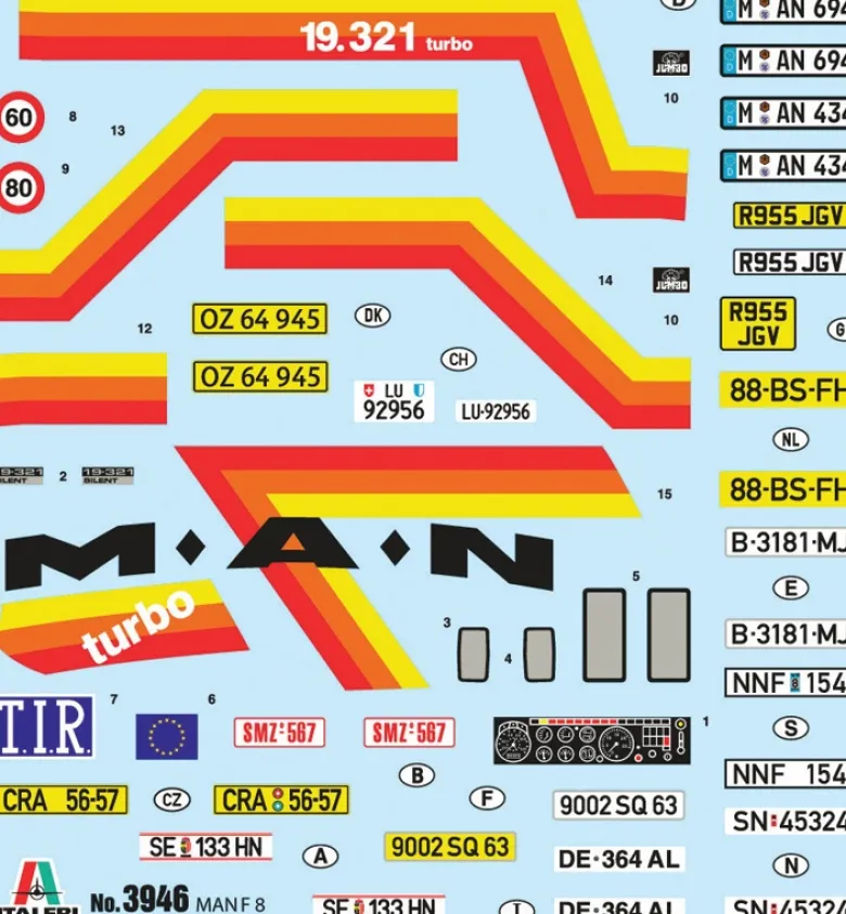 Italeri 3946MAN F8 19.321 2Achs, Bausatz, 1:24
