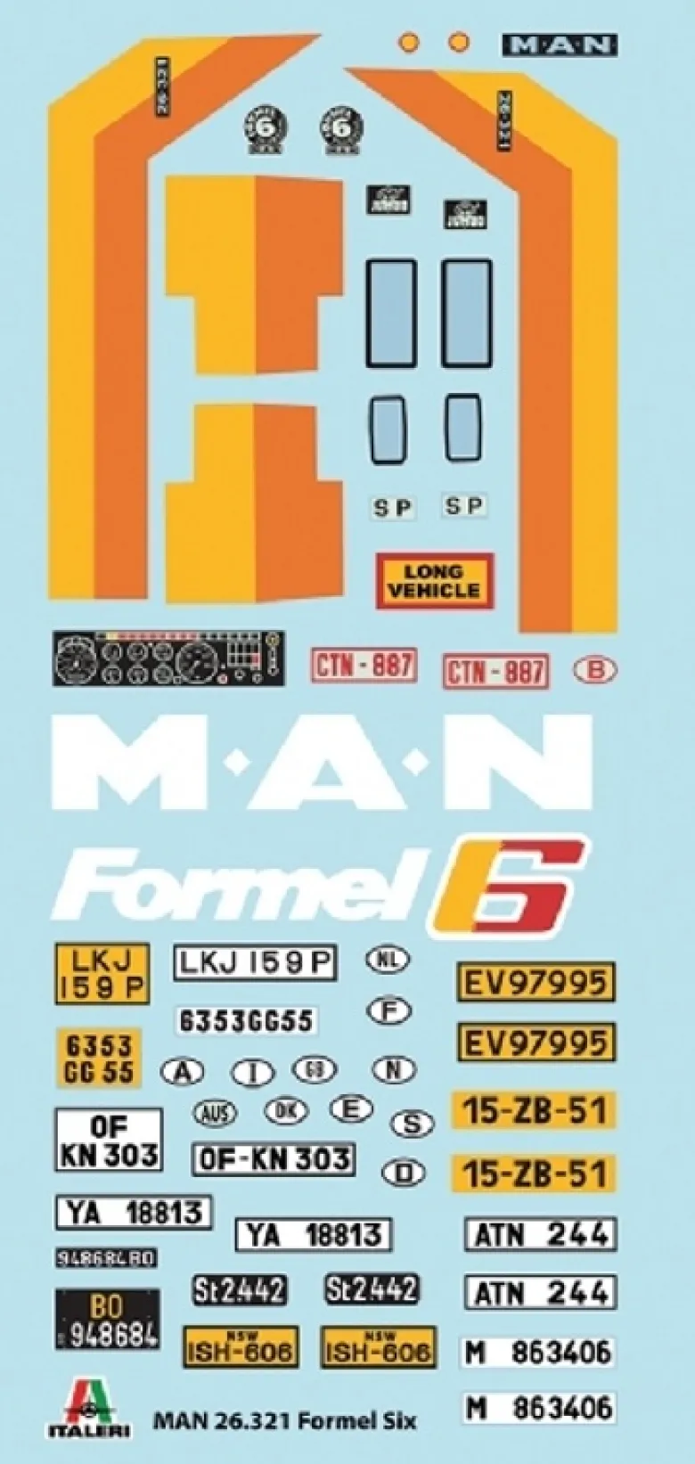 Italeri 0756MAN 26.321 Formel Six LKW Plastikbaukasten 1:24