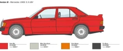 Italeri 3624Mercedes-Benz 190E, Bausatz, 1:24