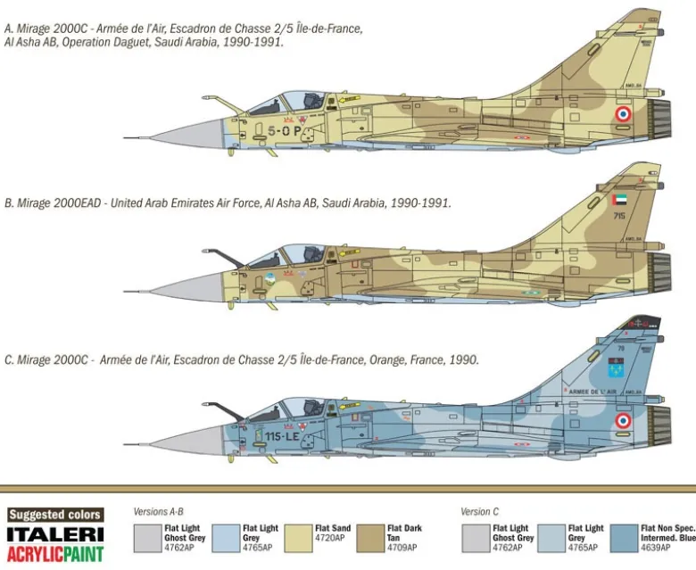 Italeri 1381MIRAGE 2000C, Plastikbausatz, 1:72
