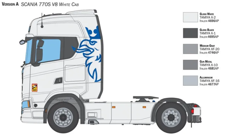 Italeri 3965Scania 770 S V8 "White Cab", Bausatz, 1:24