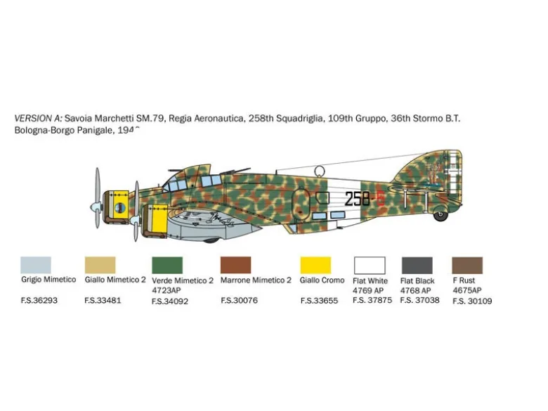 Italeri 1412S.M.79 M Sparviero, Bausatz, 1:72