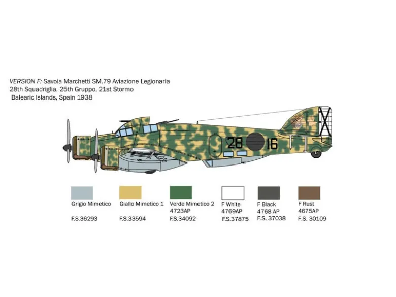 Italeri 1412S.M.79 M Sparviero, Bausatz, 1:72