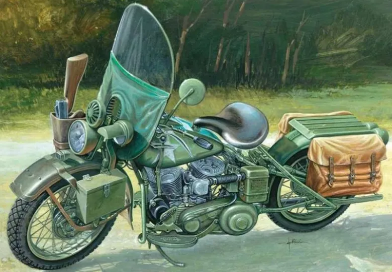 Italeri 7401WLA 750 US Military Motorcycles 1:9 Bausatz