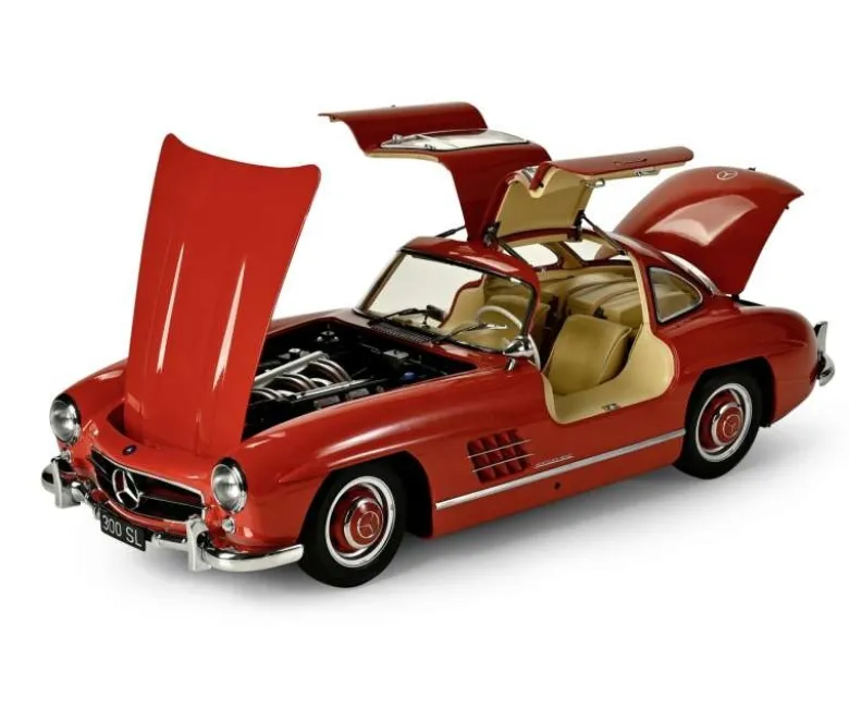 IXO 520010114Mercedes 300 SL Rot, 1:8 Standmodellbausatz 602 Teile - Hochdetailliert mit Licht & Sound