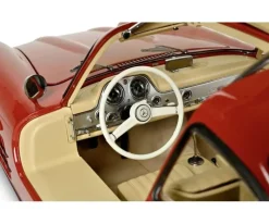 IXO 520010114Mercedes 300 SL Rot, 1:8 Standmodellbausatz 602 Teile - Hochdetailliert mit Licht & Sound
