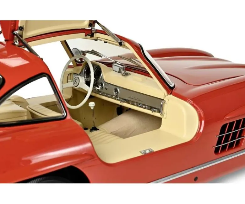 IXO 520010114Mercedes 300 SL Rot, 1:8 Standmodellbausatz 602 Teile - Hochdetailliert mit Licht & Sound