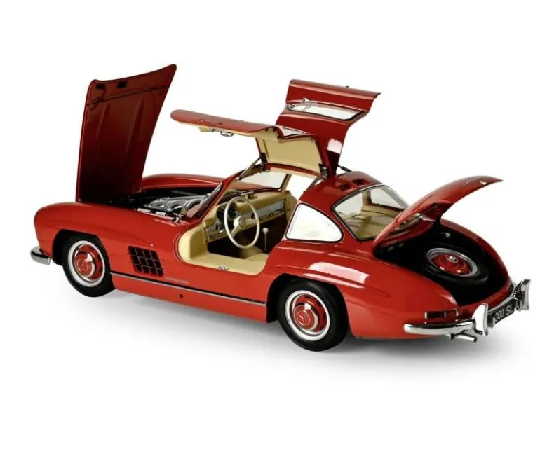 IXO 520010114Mercedes 300 SL Rot, 1:8 Standmodellbausatz 602 Teile - Hochdetailliert mit Licht & Sound